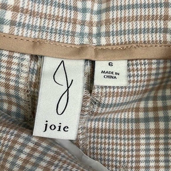 NWOT Joie plaid high waisted straight legs trousers - Picture 7 of 8